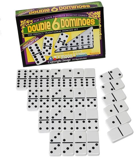 Double 6 Jumbo Black Domino Tournament Professional Size Set Of 28 By