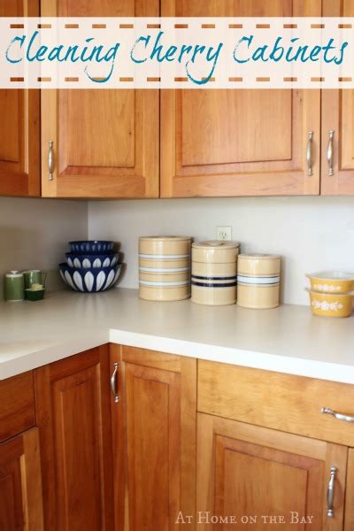 The rich, calming hue of natural cherry wood offers a homey feel to the kitchen. Cleaning Our Cherry Cabinets