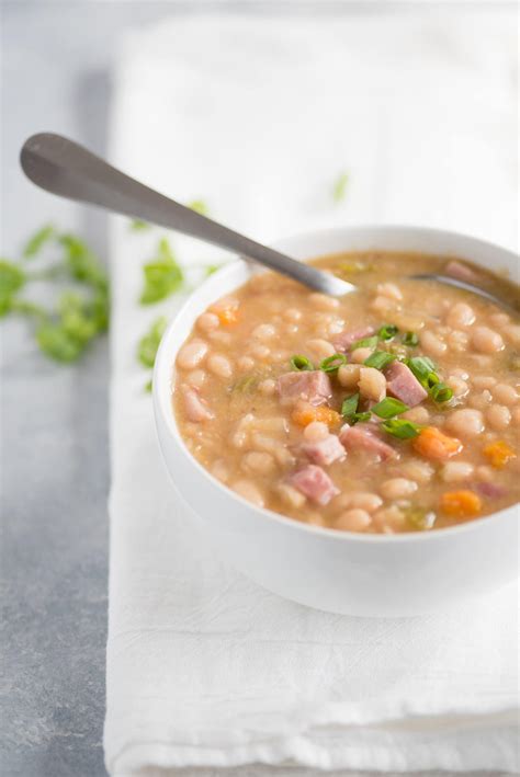 Slow Cooker Ham And Bean Soup Recipe Wholefully