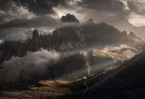 Hd Wallpaper Clouds Mountains Italy Cortina Dampezzo Monte Pelmo