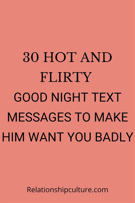 30 Hot And Flirty Good Night Text Messages To Make Him Want You Badly