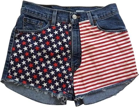 Womens Vintage American Flag Levi Cut Off Frayed High Waisted Denim Shorts Xs At Amazon Womens