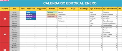 C Mo Crear Un Calendario Editorial En Redes Sociales Plantilla