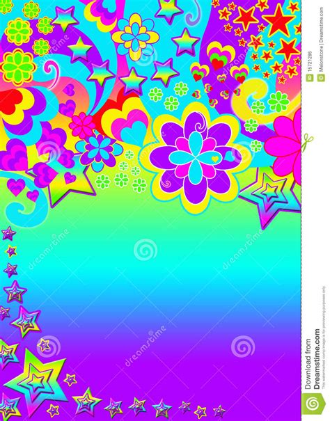 Are you into floral wallpaper ? Funky psychedelic banner stock illustration. Illustration of hippie - 15721286