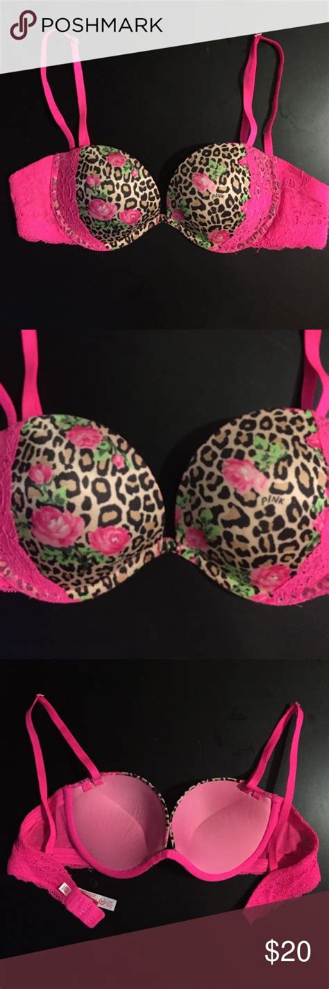 Victorias Secret Pink Leopard Print Bra Very Cute Like New Victorias