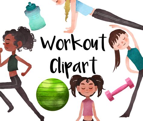 Workout Clipart Übung Clipart sofortiger Download Etsy de