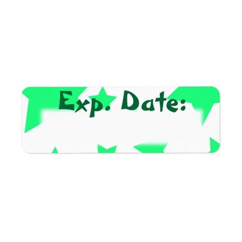 Neon Teal Stars Expiration Date Labels Zazzle