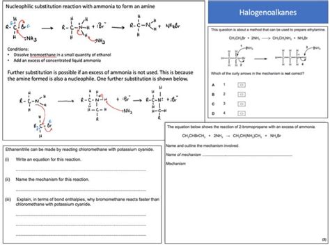 New Aqa Chemistry A Level Revision Mats Grids Halogenoalkanes