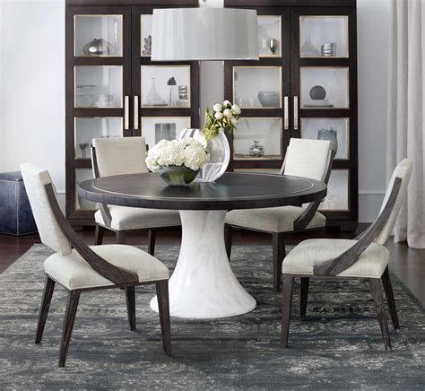Modern Round Dining Table And Chairs Transitional Dining Room By
