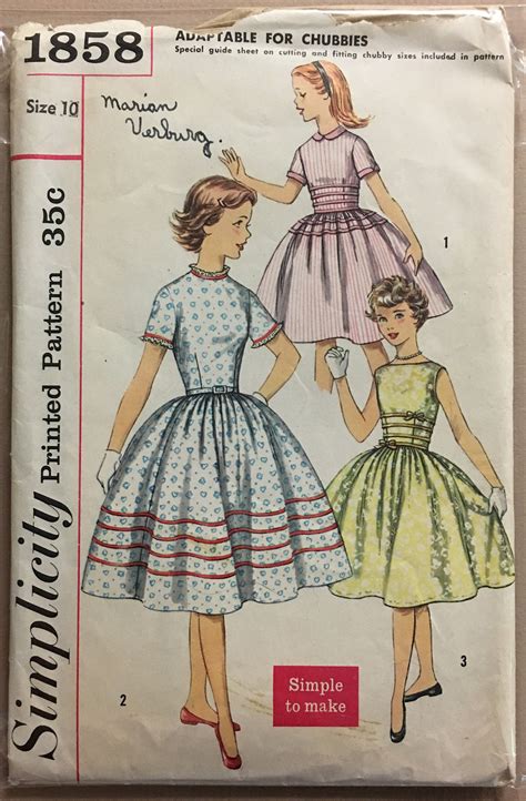 Vintage Simplicity Sewing Patterns Size 10 ©1940 50s Etsy Uk
