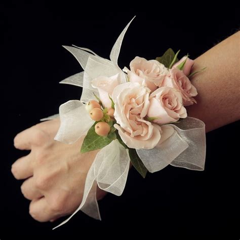 Classic Blush Pink Wrist Corsage Prom Flowers Corsage Prom Corsage