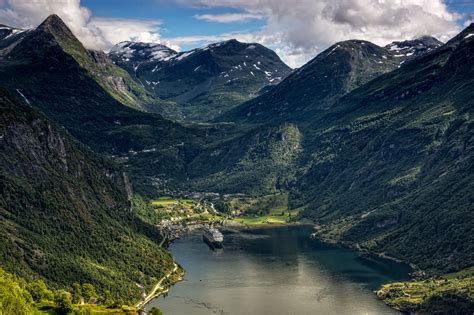 Wallpaper Norway Geiranger Fjord Scenic Ultrawide Sigma Bright