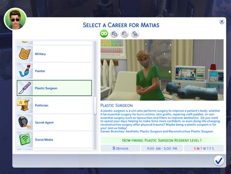 Sims 4 ‘plastic Surgeon Career Patron Early Marlyn Sims
