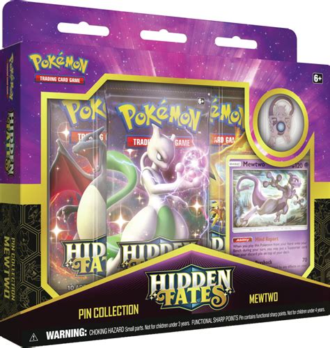 Pokemon Trading Card Game Hidden Fates Pin Collection Mewtwo
