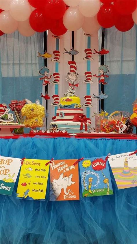 Give or take depending on your timezone. Book banner at a Dr. Seuss birthday party! See more party ...