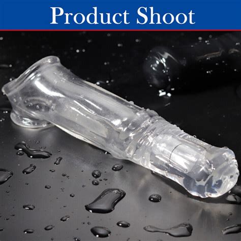 Add Bigger Penis Extender Enlarger Girth Enhancer Realistic Sleeve Condom Sheath Ebay