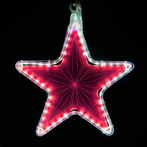 Electric Pink Star Light with Etched Geometric Design