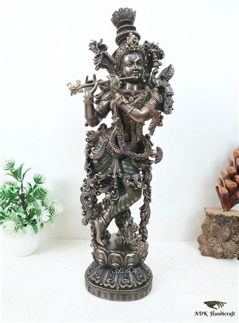 radha krishna statue 37 cm bonded bronze radha krishna etsy