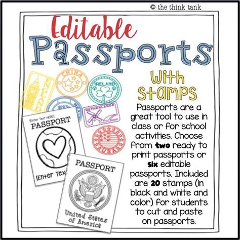 Passports Are A Great Tool To Use In Class Or For School Activities