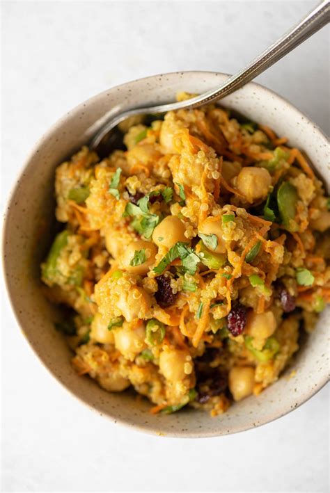 Curried Chickpea Quinoa Salad Easy Vegan Running On Real Food