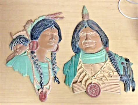 vintage 1970 s sexton native american indian metal wall hanging set made in usa 29 00 picclick
