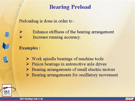 Bearing Preload Bearing Preload Depending On The Application