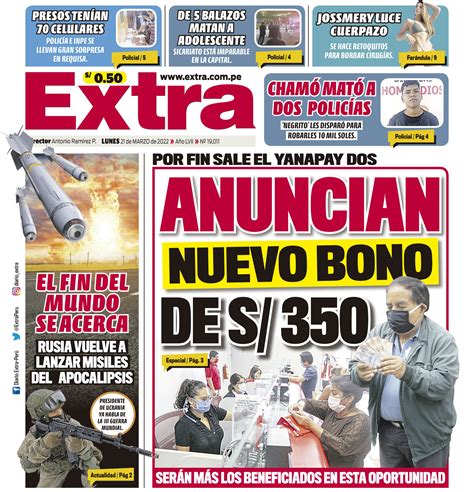 Portada Del DÍa De Extra Diario Extra