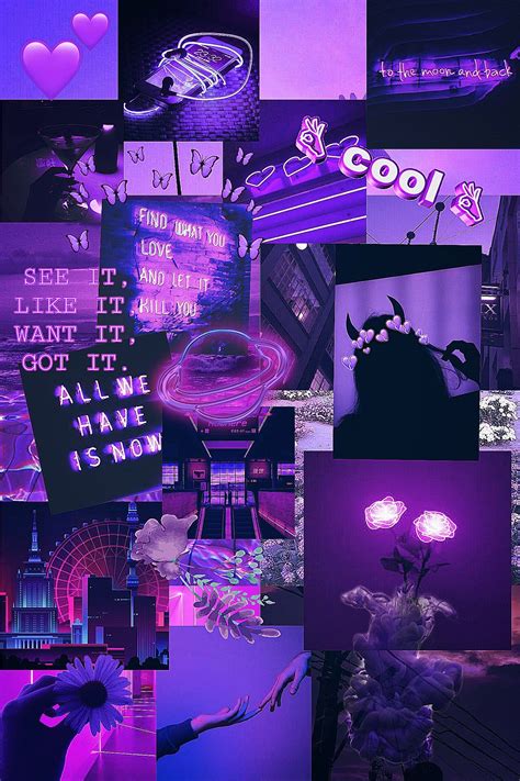 Neon Purple Aesthetic Collage Boujee Purple Mood Board Australia