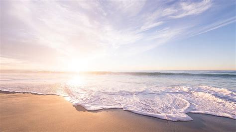 Hd Wallpaper Coast Sand Sandy Beach Sunrise Water Sunlight Cloud Wind Wave Wallpaper Flare