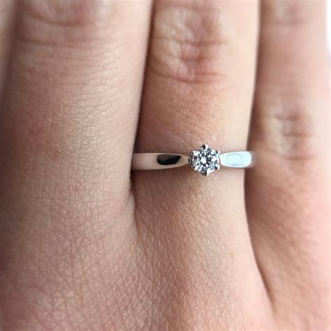 Minimalist Diamond Engagement Ring Simple Gold Filled Solitaire Promise Ring For Her Dainty