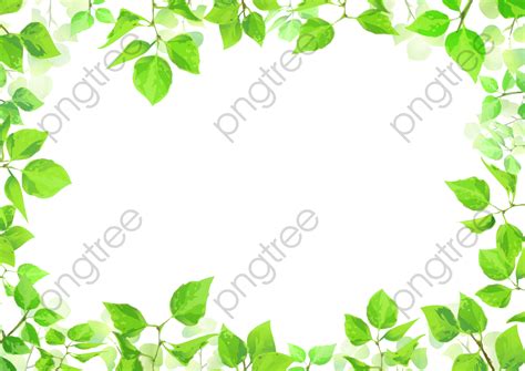 Green Leaf Border Frame Png Press Transparent Background Image Download