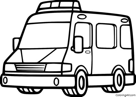 Ambulance Car Coloring Page Coloringall