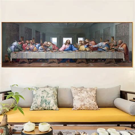 Leonardo Da Vincis The Last Supper Wall Art Frameless Canvas