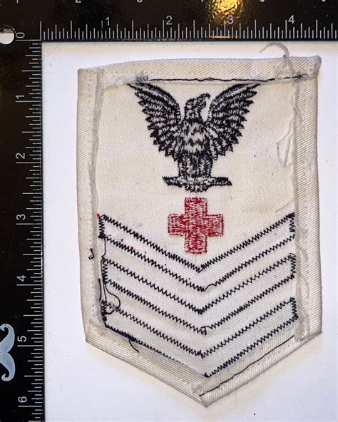 Wwii Us Navy Usn Pharmacist Mate Corpsmen Po 1st Class White Rate Patch