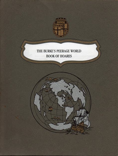 The Burkes Peerage World Book Of Hoares Very Good