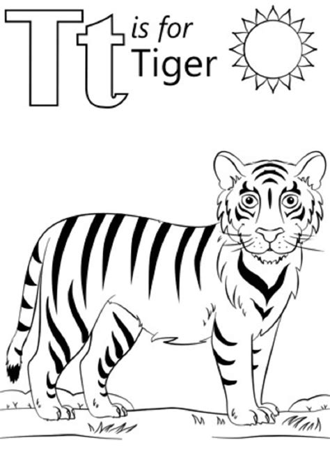 Tiger Coloring Pages For Preschooler Coloring Pages Abc Coloring