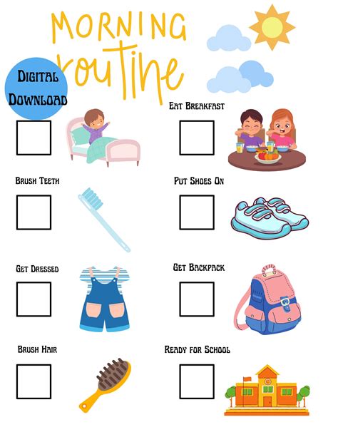 Morning Routine For Kids Getting Ready For School Help Your Etsy Canada