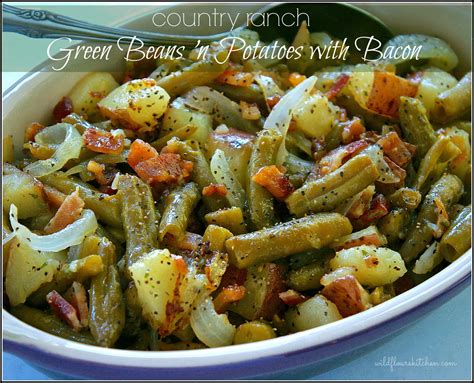 Melt bacon grease in a skillet over medium low heat. Country Ranch Green Beans 'n Potatoes with Bacon ...