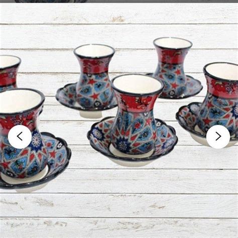 Ceramic Handmade Turkish Tea Cup Set Turkish Cup And Saucer Set