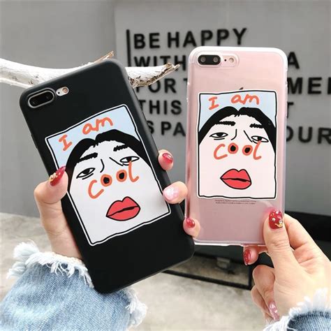 Fashion Carnoon Ugly Nose Phone Cases For IPhone S Plus Couples Soft Silicon Back Cover For