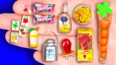 36 Diy Miniature Foods And Crafts For Dollhouse Barbie Youtube