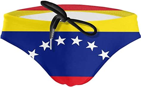 Rainbow Meteor Mens Venezuela Flag Low Rise Bathing Suits Fashion Swim