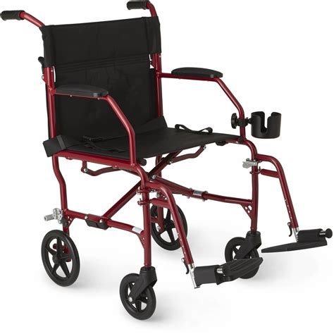 Medline Ultralight Transport Wheelchair Folding Transport Chair