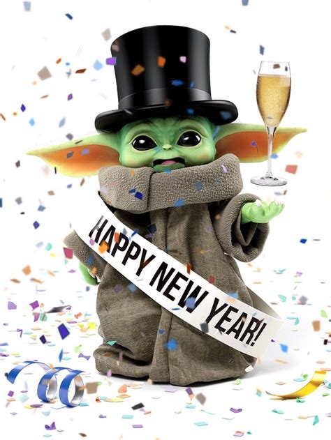 Happy New Year Baby Yoda Video Happy New Year Baby Star Wars Art