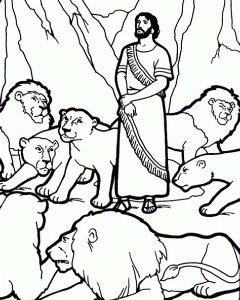 Daniel And The Lions Den Picture Coloring Page Netart Church