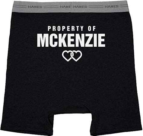 Property Of Mckenzie Heart Boxers Briefs Hanes Black Boxer