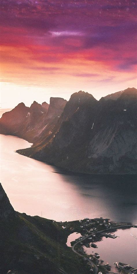 1080x2160 Beautiful Mountains Sunset Scenery Landscape Wallpaper