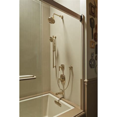 Kohler Vibrant French Gold Shower Hand Shower Holder In The Bathroom