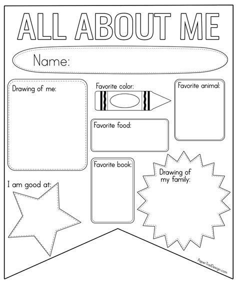 All About Me Paper Printable Get What You Need