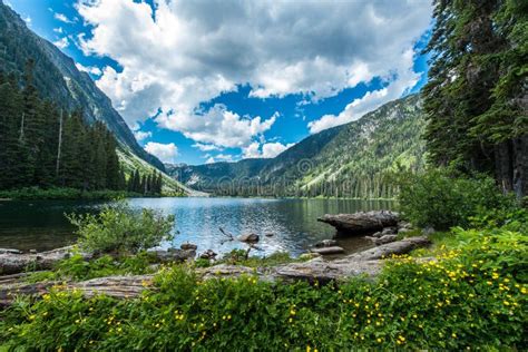 Lake With Mountains British Columbia Canada Stock Image Image Of